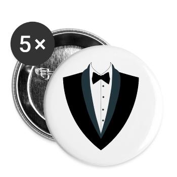 Team Groom - Bachelor Party - Suit - Lot de 5 petits badges (25 mm) - blanc - Devant