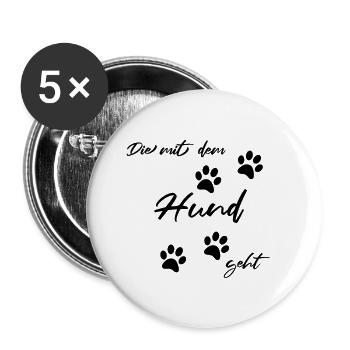 zum Gassi gehen - für Sie - Buttons klein 25 mm (5er Pack) - Weiß - Vorne
