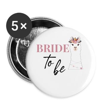 Mariée à être nuptiale JGA Bachelor en alpaga - Lot de 5 petits badges (25 mm) - blanc - Devant