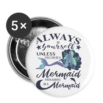 Mermaid - Buttons klein 25 mm (5er Pack) - Weiß - Vorne