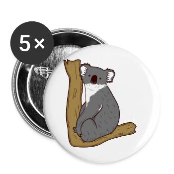 Koala Koala Bear Animal Zoo Animal Park Jungle Gift - Buttons small 1''/25 mm (5-pack) - white - Front