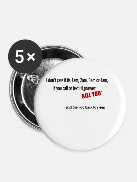 Müdigkeit Witzig - Buttons klein 25 mm (5er Pack) - Weiß