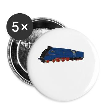Mallard fastest British Steam locomotive Dampflok - Buttons klein 25 mm (5er Pack) - Weiß - Vorne