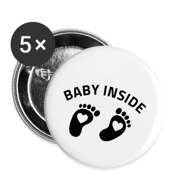 baby inside feet - Buttons small 1''/25 mm (5-pack) - white - Front