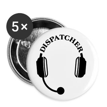 Dispatcher headset headphones micro micro emblem - Buttons small 1''/25 mm (5-pack) - white - Front
