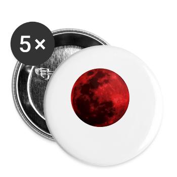 Cadeau d'espace graphique extérieur rouge lune de sang - Lot de 5 petits badges (25 mm) - blanc - Devant