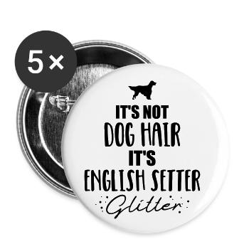 Setter anglais - Lot de 5 petits badges (25 mm) - blanc - Devant