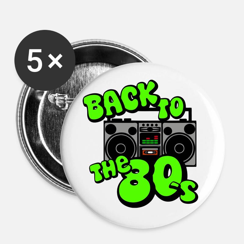 80s Party,Fun Shirt,80s Back Back to the 80s(25) - Buttons small 1''/25 mm (5-pack) - white