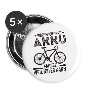 Fahrrad ohne Akku - Buttons klein 25 mm (5er Pack) - Weiß - Vorne