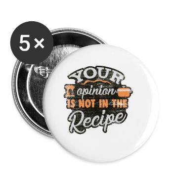 Chef de cuisine - Lot de 5 petits badges (25 mm) - blanc - Devant