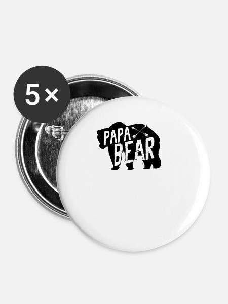 Papa Bär - Buttons klein 25 mm (5er Pack) - Weiß