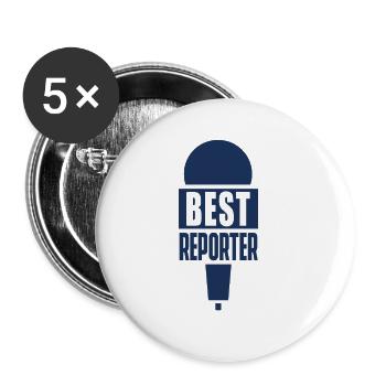Journaliste de presse correspondant journaliste reporter - Lot de 5 petits badges (25 mm) - blanc - Devant
