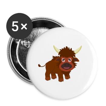 Bison Büffel - Buttons klein 25 mm (5er Pack) - Weiß - Vorne