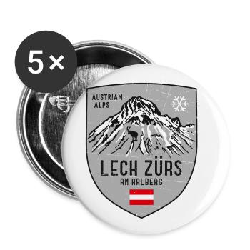 Lech Zürs Omeshorn Autriche Armoiries - Lot de 5 petits badges (25 mm) - blanc - Devant