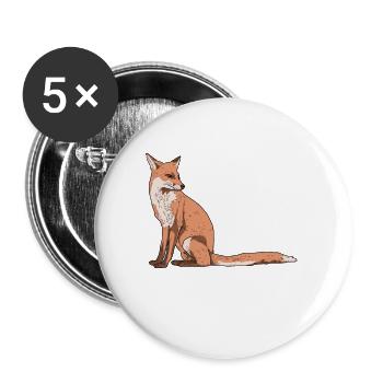 Fox - Buttons small 1''/25 mm (5-pack) - white - Front