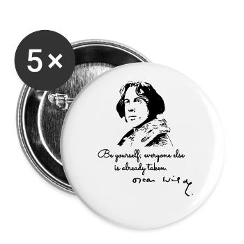 Be yourself Oscar Wilde quote - Buttons small 1''/25 mm (5-pack) - white - Front
