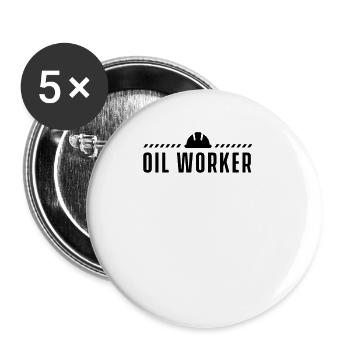 Plate-forme de forage pétrolier - Lot de 5 petits badges (25 mm) - blanc - Devant
