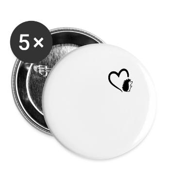 Hedgehog heart prickly white-breasted hedgehog brown-breasted hedgehog - Buttons small 1''/25 mm (5-pack) - white - Front