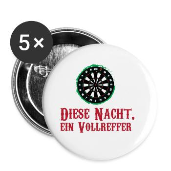 Darts Dartpfeile Dartspieler Wortspiel Volltreffer - Buttons klein 25 mm (5er Pack) - Weiß - Vorne