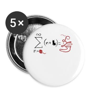 The math cats - Buttons small 1''/25 mm (5-pack) - white - Front