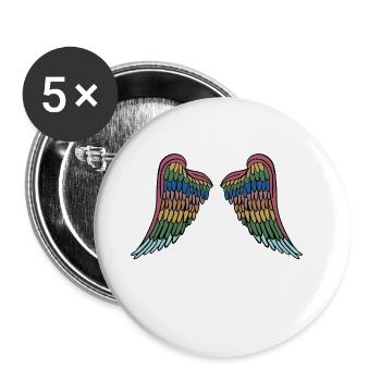 Ange ailes anges ailes ange anges - Lot de 5 petits badges (25 mm) - blanc - Devant