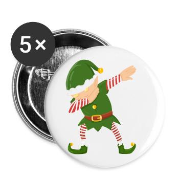 Elf dab dabbing Christmas funny trend gift - Buttons small 1''/25 mm (5-pack) - white - Front