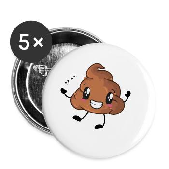 Scheißhaufen Scheiße - Buttons klein 25 mm (5er Pack) - Weiß - Vorne