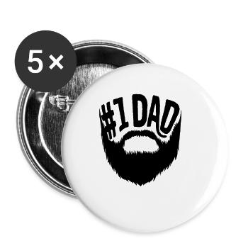 Bester Papa - Buttons klein 25 mm (5er Pack) - Weiß - Vorne