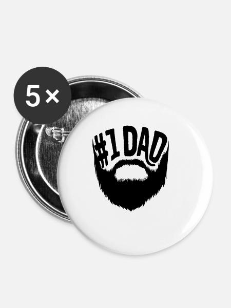 Bester Papa - Buttons klein 25 mm (5er Pack) - Weiß