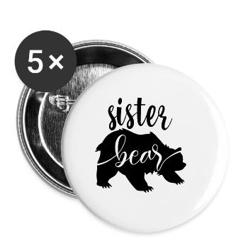 Schwester Bär - Buttons klein 25 mm (5er Pack) - Weiß - Vorne
