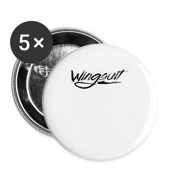 Wingsuit Flügelanzug Fliegen Pilot Spruch - Buttons klein 25 mm (5er Pack) - Weiß - Vorne
