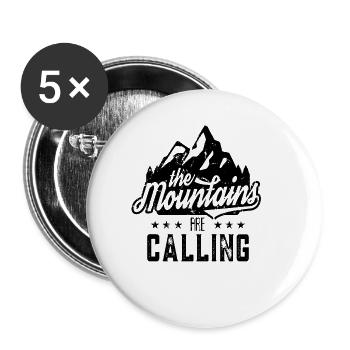 The mountains call mountain mountaineering mountains - Buttons small 1''/25 mm (5-pack) - white - Front