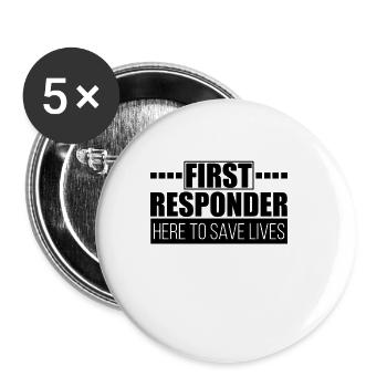 Paramedics ambulance service - Buttons small 1''/25 mm (5-pack) - white - Front