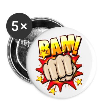 Cartoon fist - Buttons small 1''/25 mm (5-pack) - white - Front