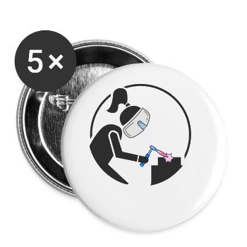Techniques de soudage Soudage Soudeur - Lot de 5 petits badges (25 mm) - blanc - Devant