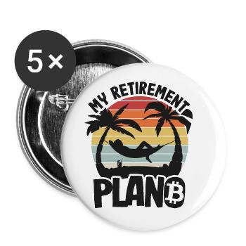 Bitcoin Geschenk Vintage BTC Spruch Krypto - Buttons klein 25 mm (5er Pack) - Weiß - Vorne