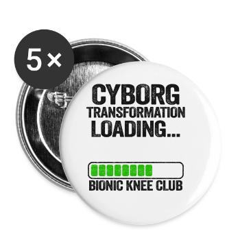 Knie OP Gute Besserung Operation Geschenk Genesung - Buttons klein 25 mm (5er Pack) - Weiß - Vorne