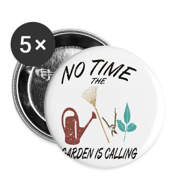 Der Garten Ruft Gärtner Rechen Leidenschaft - Buttons klein 25 mm (5er Pack) - Weiß - Vorne
