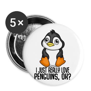 Pinguin Südpol Antarktis Lustiger Spruch Geschenk - Buttons klein 25 mm (5er Pack) - Weiß - Vorne