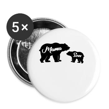 Mama Bear Son Baby Bär Familien Mama Bär Mamabear - Buttons klein 25 mm (5er Pack) - Weiß - Vorne