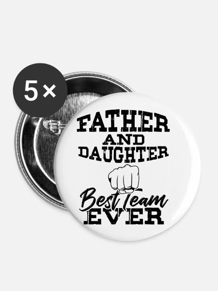 papa und tochter - Buttons klein 25 mm (5er Pack) - Weiß