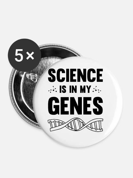 gene wissenschaft - Buttons klein 25 mm (5er Pack) - Weiß