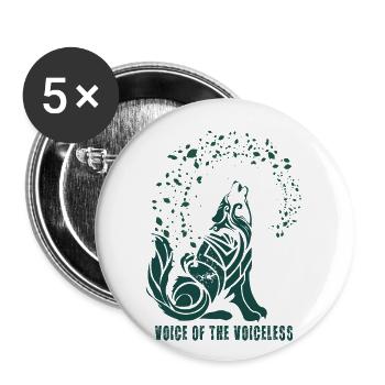 Earth Day Wolf Silhouette Animal Welfare Animal Rights Activists - Buttons small 1''/25 mm (5-pack) - white - Front