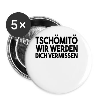 Abschiedsgeschenk Kollegen Jobwechsel - Buttons klein 25 mm (5er Pack) - Weiß - Vorne
