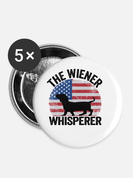 Dackel Flüsterer Teckel Besitzer Dachshund - Buttons klein 25 mm (5er Pack) - Weiß