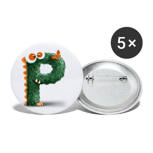 Letter P - Buttons small 1''/25 mm (5-pack)