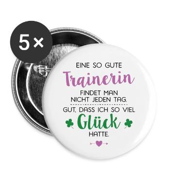 Ich hatte Glück Trainerin Geschenk Spruch - Buttons klein 25 mm (5er Pack) - Weiß - Vorne