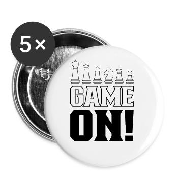 Schach Schachspiel Schachspiel Schachfigur - Buttons klein 25 mm (5er Pack) - Weiß - Vorne