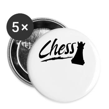 Schach Schachspieler Schachlehrer Schachspiel - Buttons klein 25 mm (5er Pack) - Weiß - Vorne