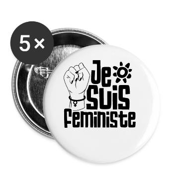 Je suis Feministe Feminismus Feministin Feminist - Buttons klein 25 mm (5er Pack) - Weiß - Vorne